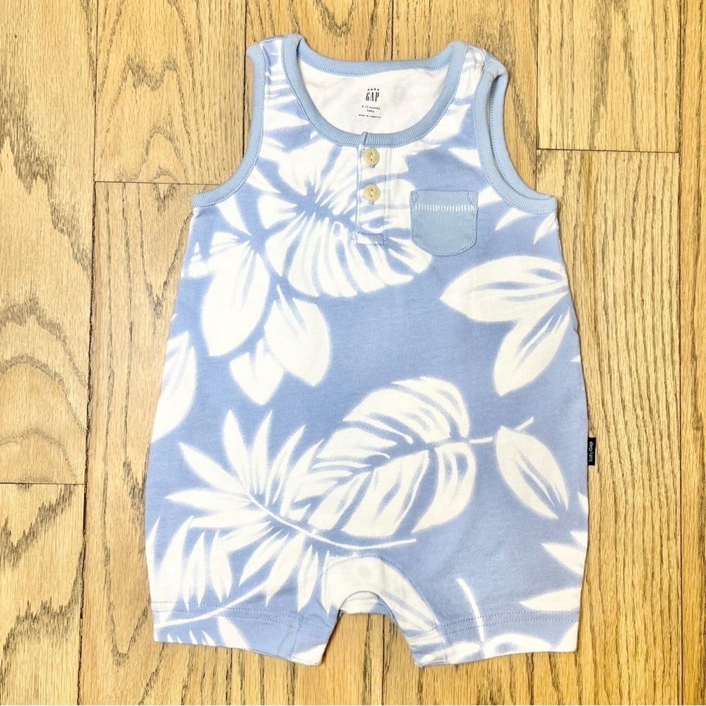 Baby Gap Baby Palm Tree Graphic Shorty One Piece Size 6-12 Months